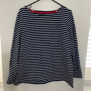 Women’s Joules Long Sleeve Harbour Navy & Cream Breton Top size US 16